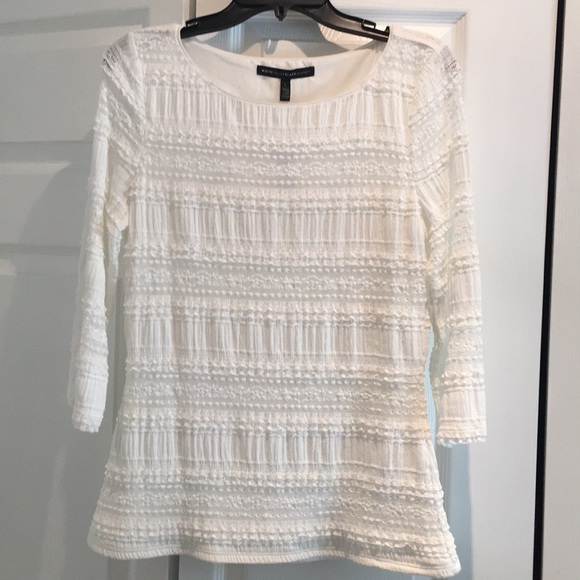 White House Black Market Tops - White House Black Market white lace top. White House Black Market Tops - White House Black Market white lace top.